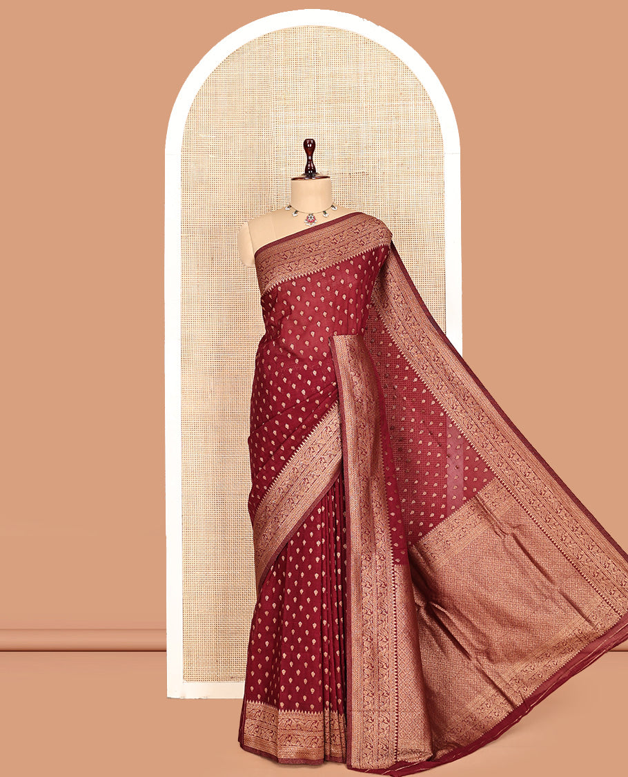 Maroon Fancy Crepe Saree