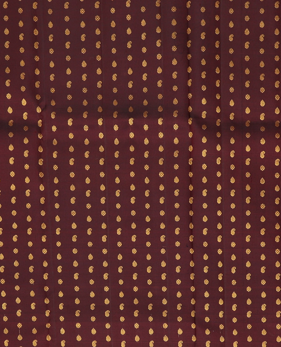 Brown Pure Silk Half Saree