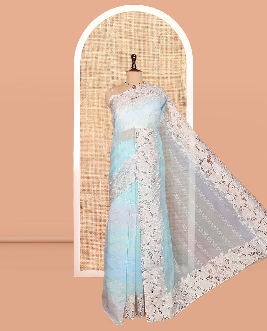 Sky Blue Turkey Organza Saree