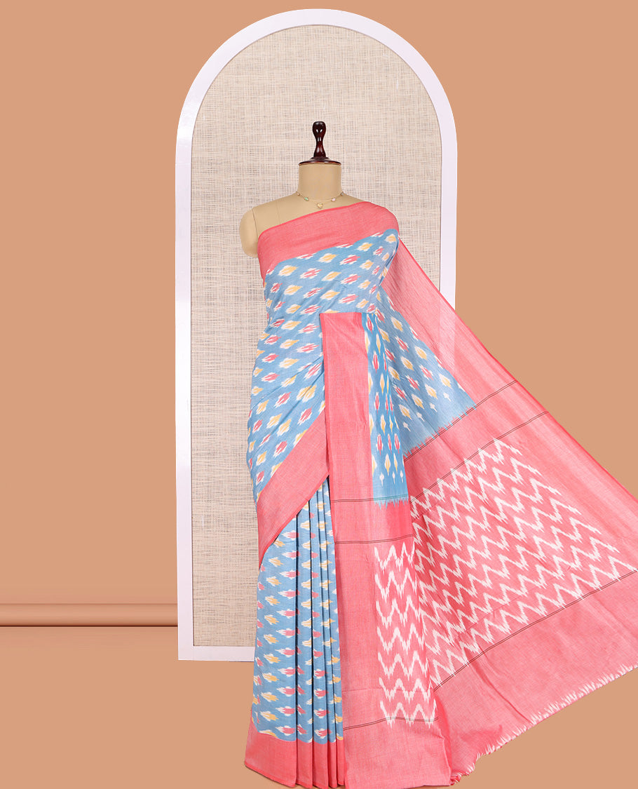 Blue Pochampally Ikat Cotton Saree