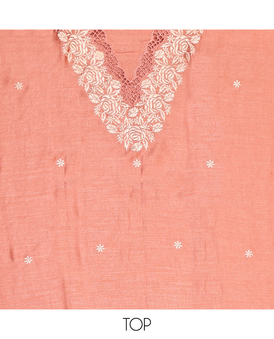 Peach Material Chudidar Set