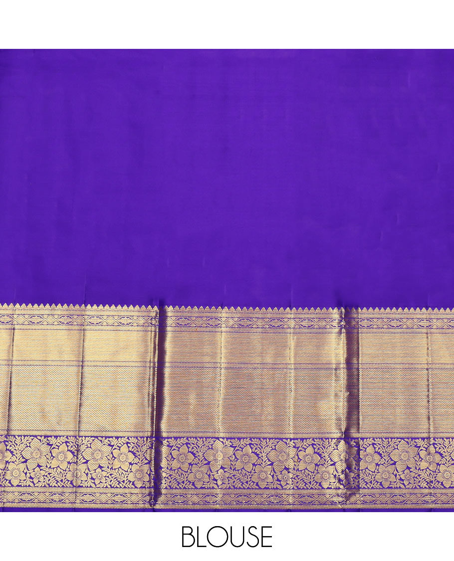 Blue Pure Silk Pavadai Material Set