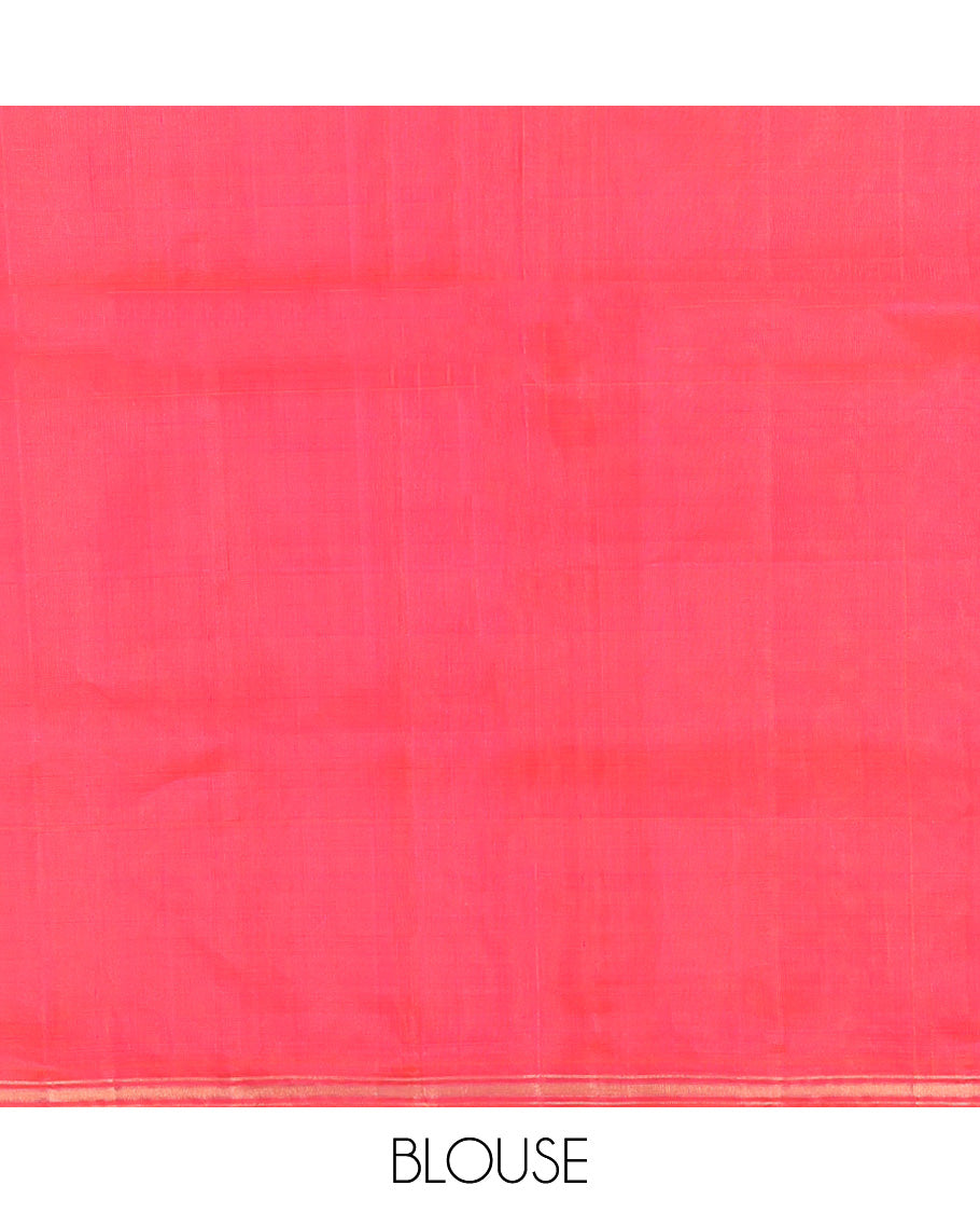 Multi-color Mayuri Soft Silk Saree, Elevated with Rangat-Style Stripes and Neli Stripes On Its Body, Subtle Zari Border, Floral Jaal Pallu, and Paired with a Matching Blouse