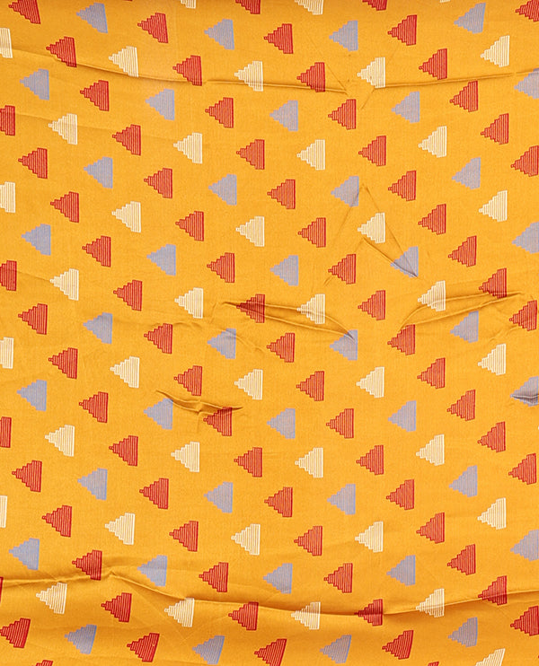 Borderless mustard jamdani weaving design gajji silk saree and jamdani design self pallu along with printed blouse