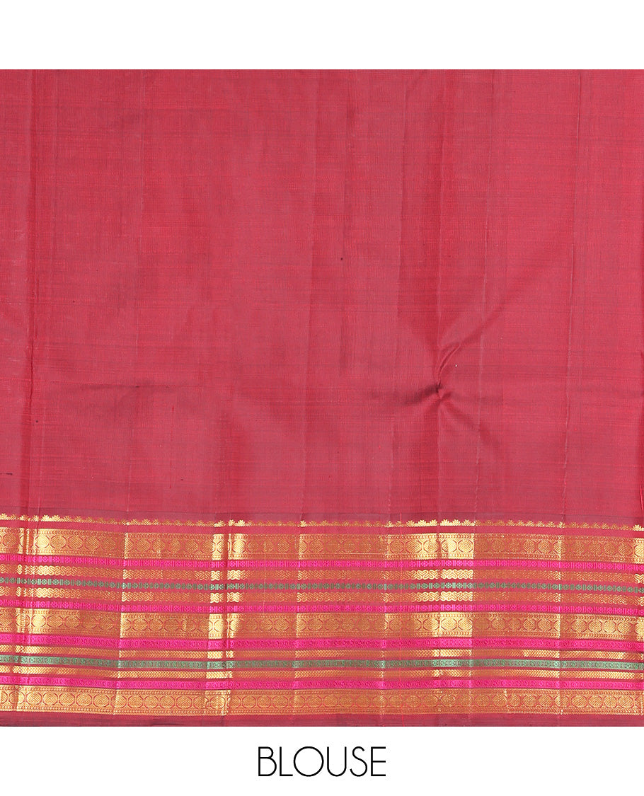 Cream Kanchipuram Silk Saree