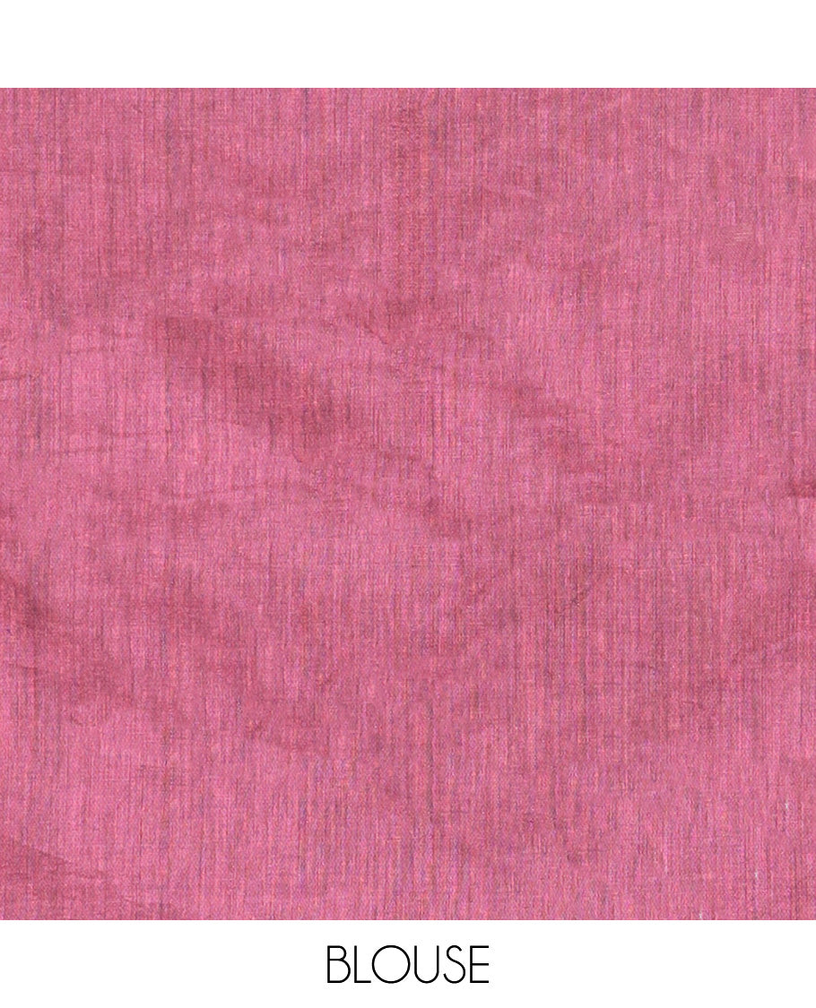 Borderless Violet-Pink Plain Design Khadi Cotton Saree
