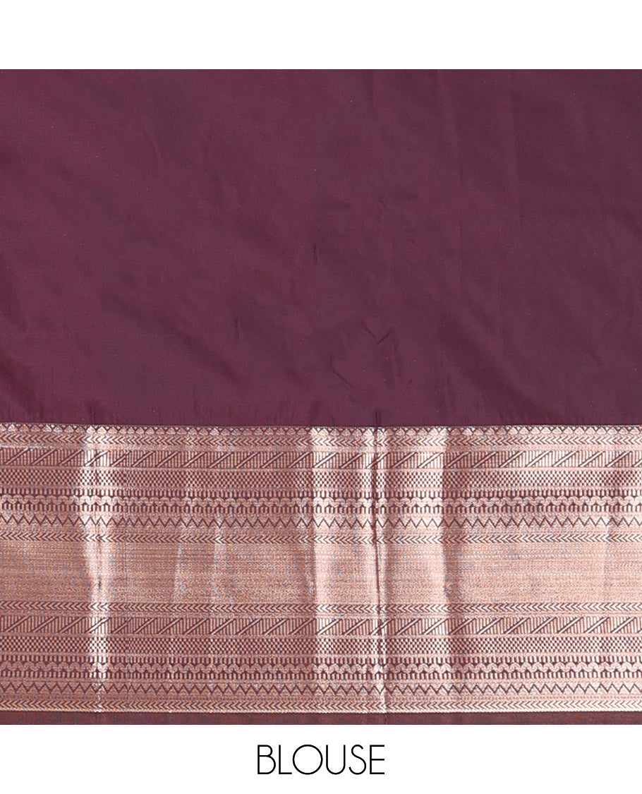 Yellow Budget Silk Saree, Ornamented with Zari Buttas All Over Its Body, Complemented by Contrast Border of Traditional Designs Woven in Zari, Gracefully Embellished Pallu, and Paired with a Contrast Blouse