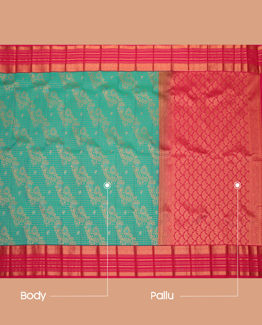 Peacock Blue Budget Silk Saree
