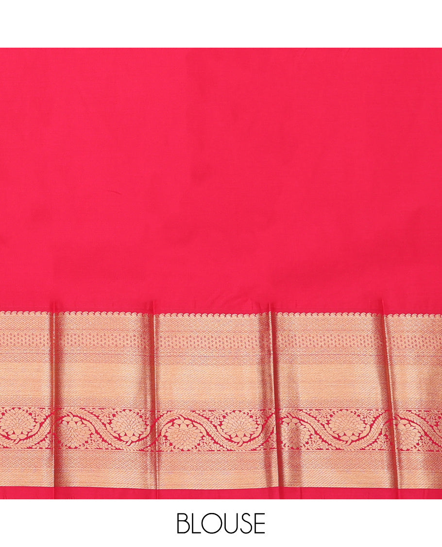 Purple Budget Silk Saree, Delicately Woven with Zari Buttas, Complemented by a Contrast Traditional Zari Design Border, Grand Pallu, and a Contrast Blouse