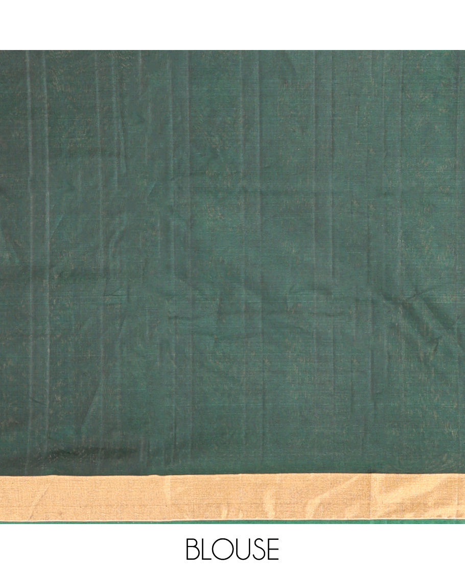 Peach Contrast Silk Cotton Saree