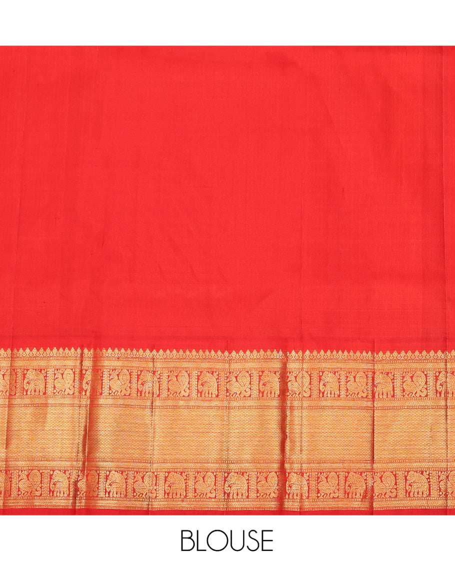 Brown Pure Silk Half Saree