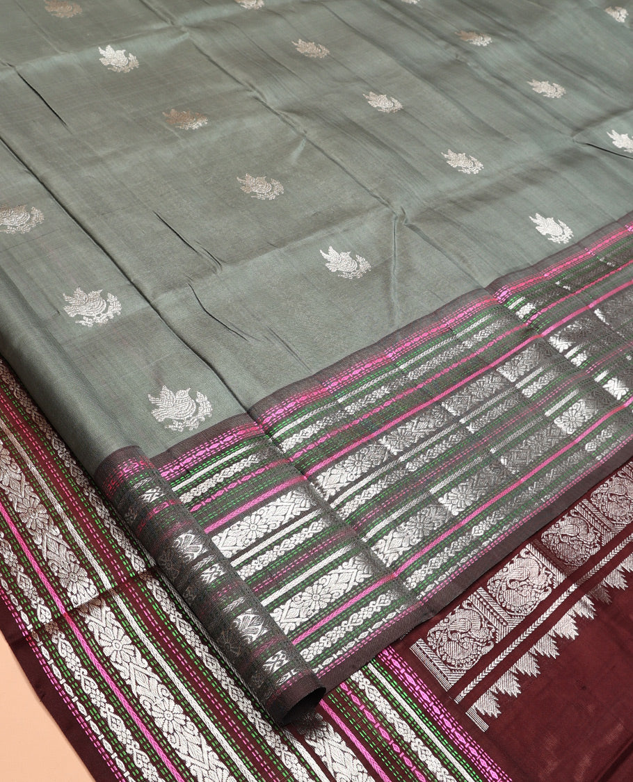 Grey Venkatagiri Silk Saree