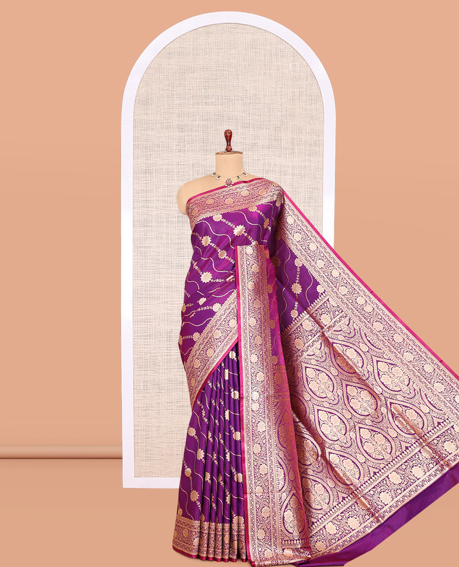 Purple Banaras Nylon Saree