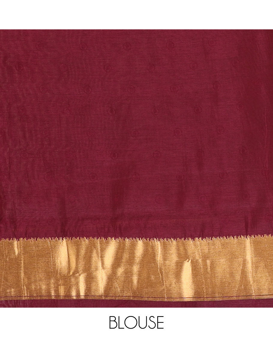 Purple zari butta design banaras tissue saree with zari jacquard border & rich weaving pallu along with butta design blouse