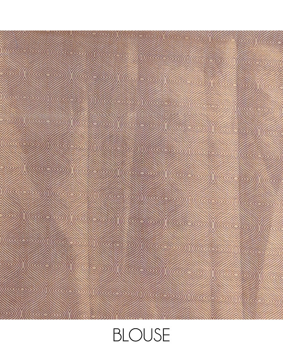 Cream Tissue Saree, Ornamented with Floral Buttas and Mirrorwork, a Self-Border, Ogee Print Pallu, and a Matching Blouse
