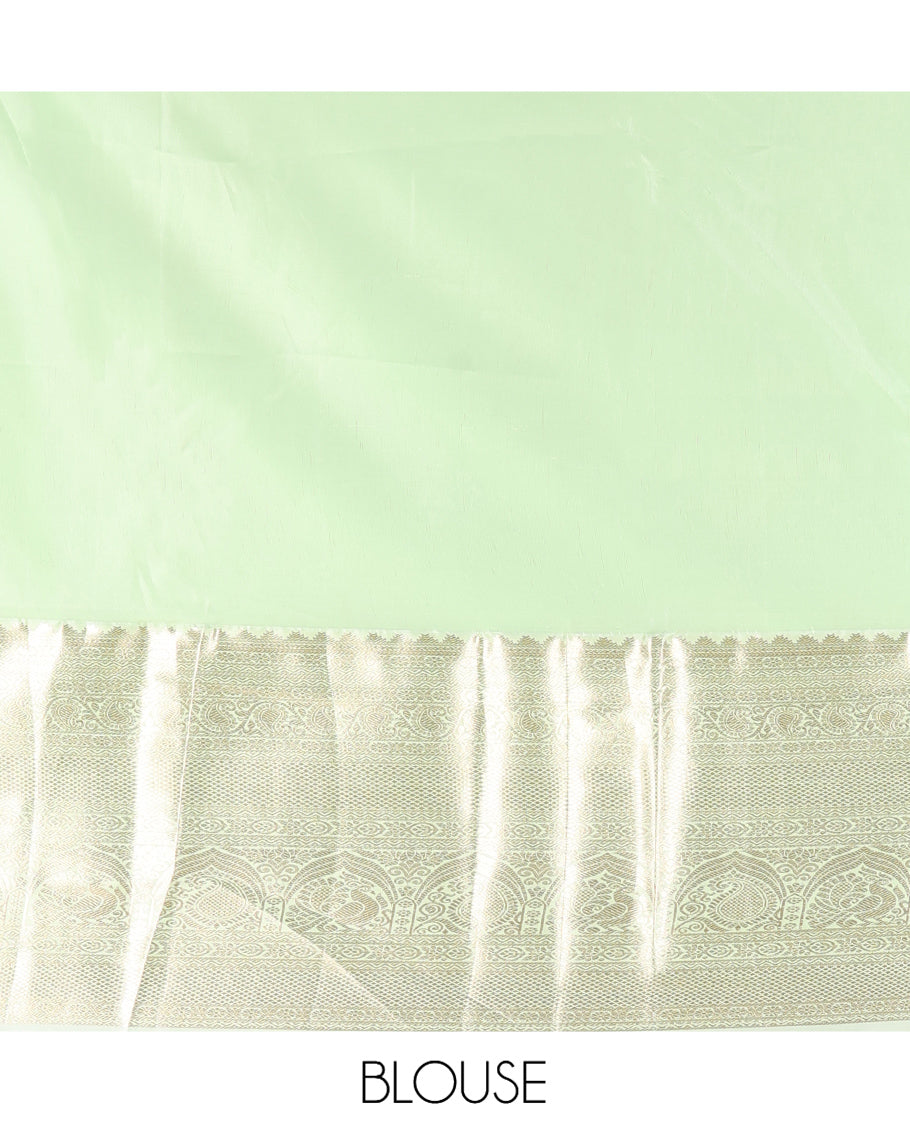 Navy Blue-Pista Green Budget Silk Saree