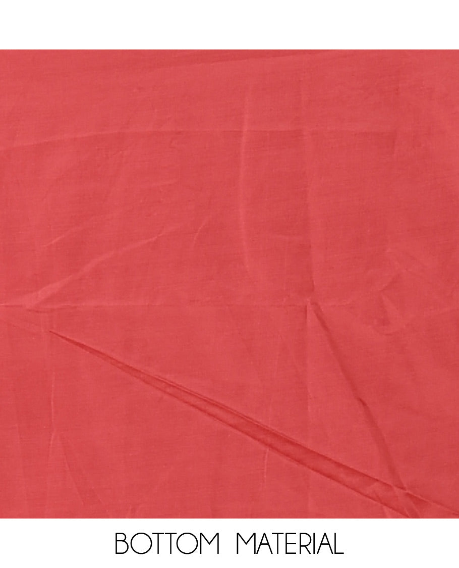 Brown ombre chudidar material set, intricately printed & Swarovski stone work V-neck organza top, bhandhani print & Swarovski stone work organza dupatta & plain santoon bottom