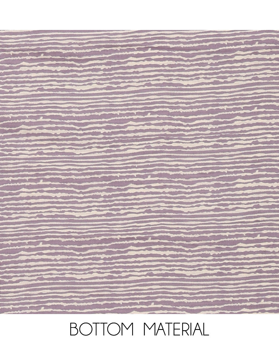 Lavender cotton chudidar material set,floral print & neck sequin embroidery top,stripes printed bottom & floral printed dupatta
