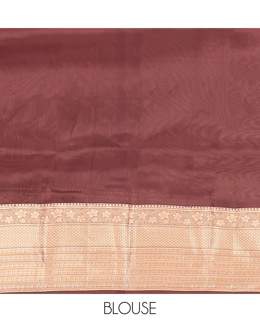 Green Vasundhara Lite Silk Mix Saree, Elegantly Framed with Zari Buttas All Over Its Body, Complemented by Contrast Border of Manga, Floral, Jaal, and Kodi Visiry Designs, Grand Jaal Pallu and Paired with a Contrast Blouse