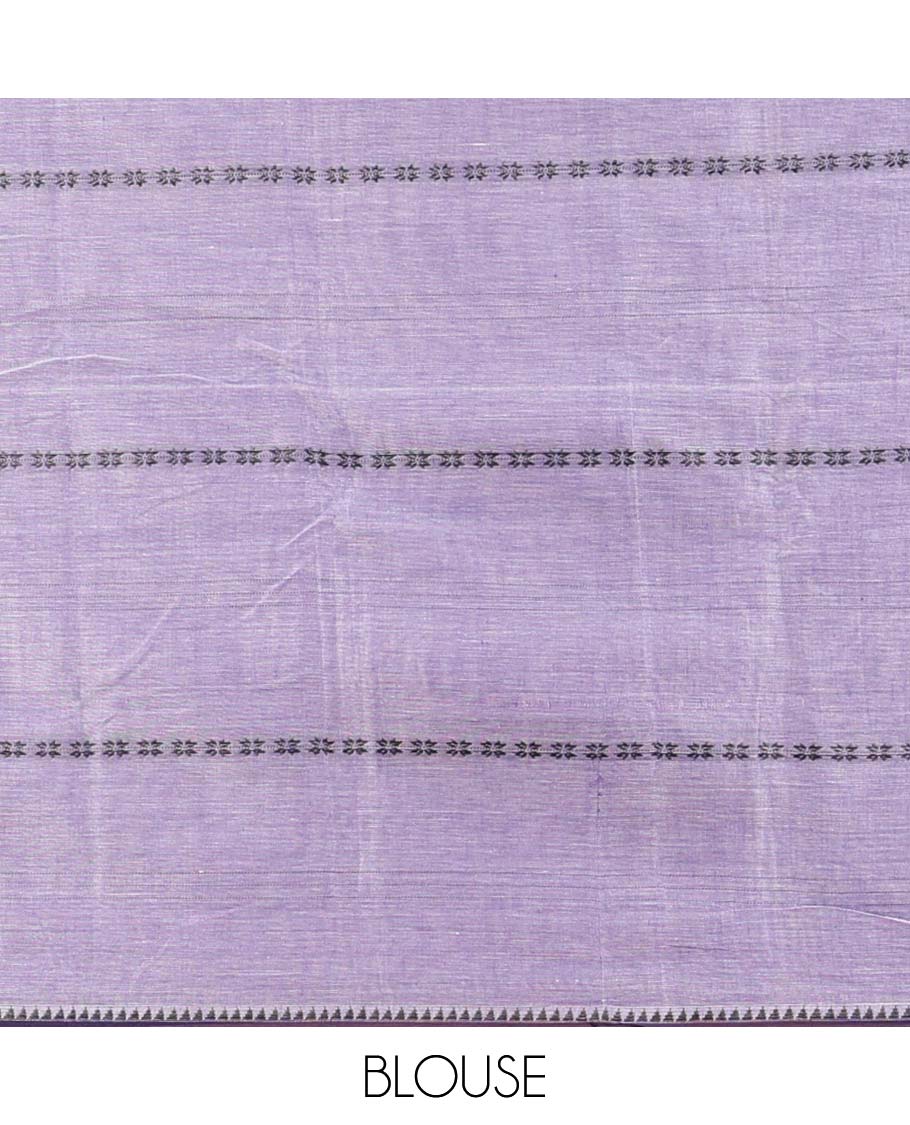 Lavender striped Narayanapet cotton sareewith self temple border & striped pallu