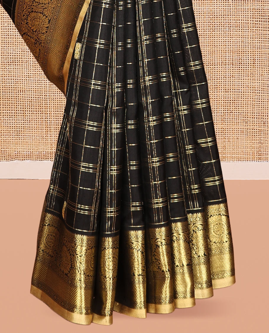 Black Venkatagiri Silk Saree