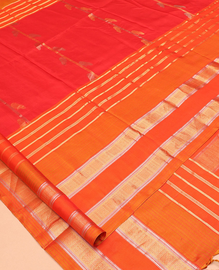 Red-Orange Mayuri Soft Silk Saree