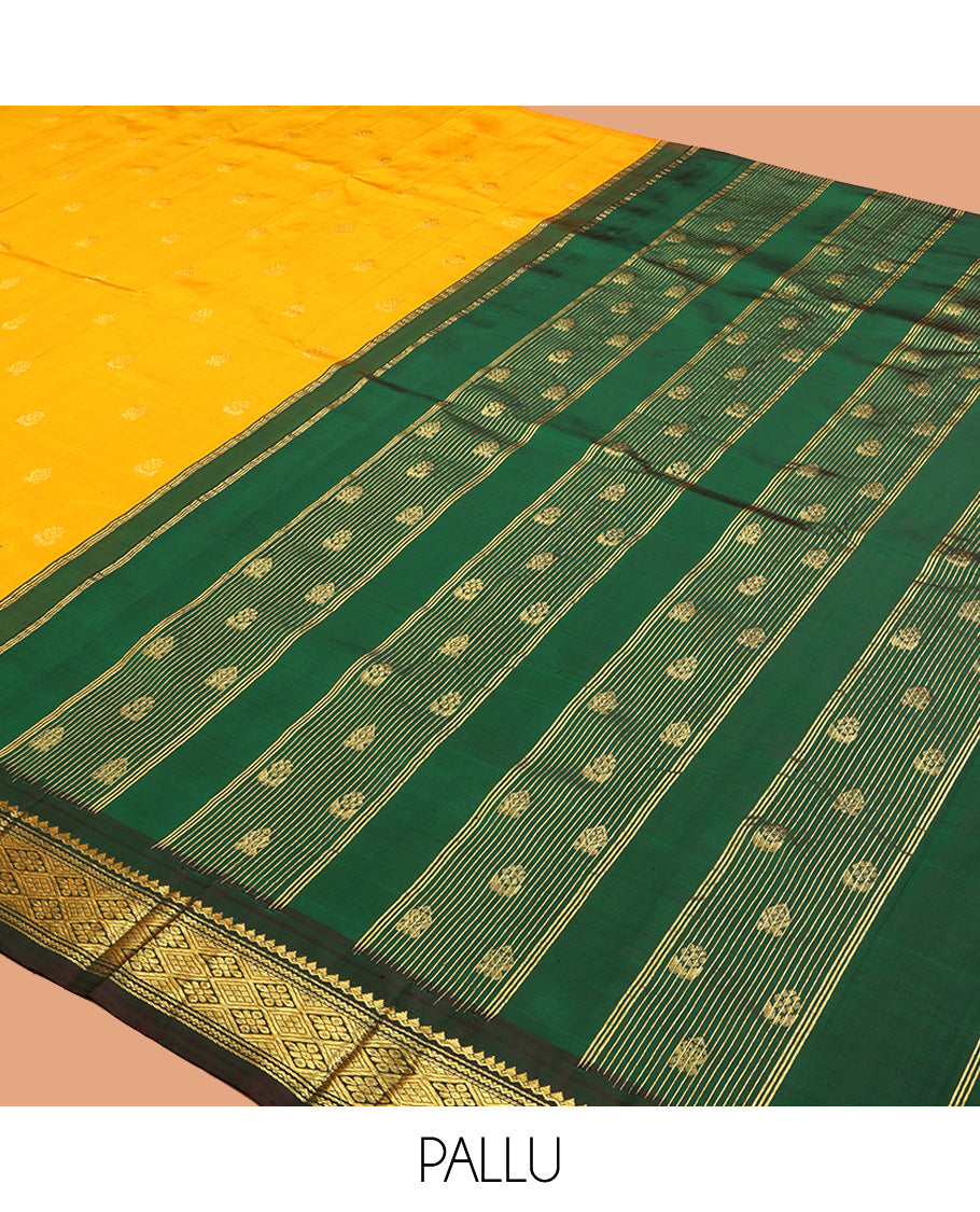 Yellow Kanchipuram Silk Saree