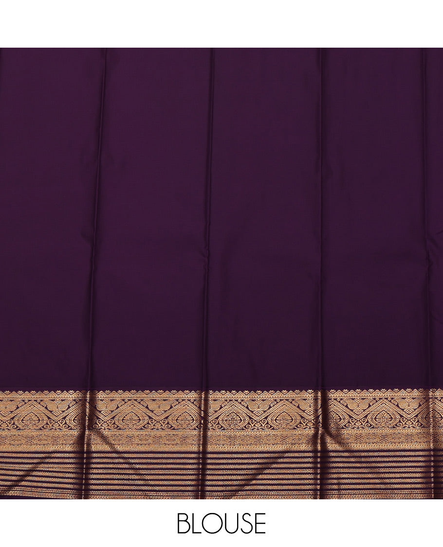Red Budget Silk Saree, Woven with Zari Buttas All Over Its Body, Complemented by a Contrast Traditional Zari Border, Grand Jaal Pallu, and Paired with a Contrast Blouse