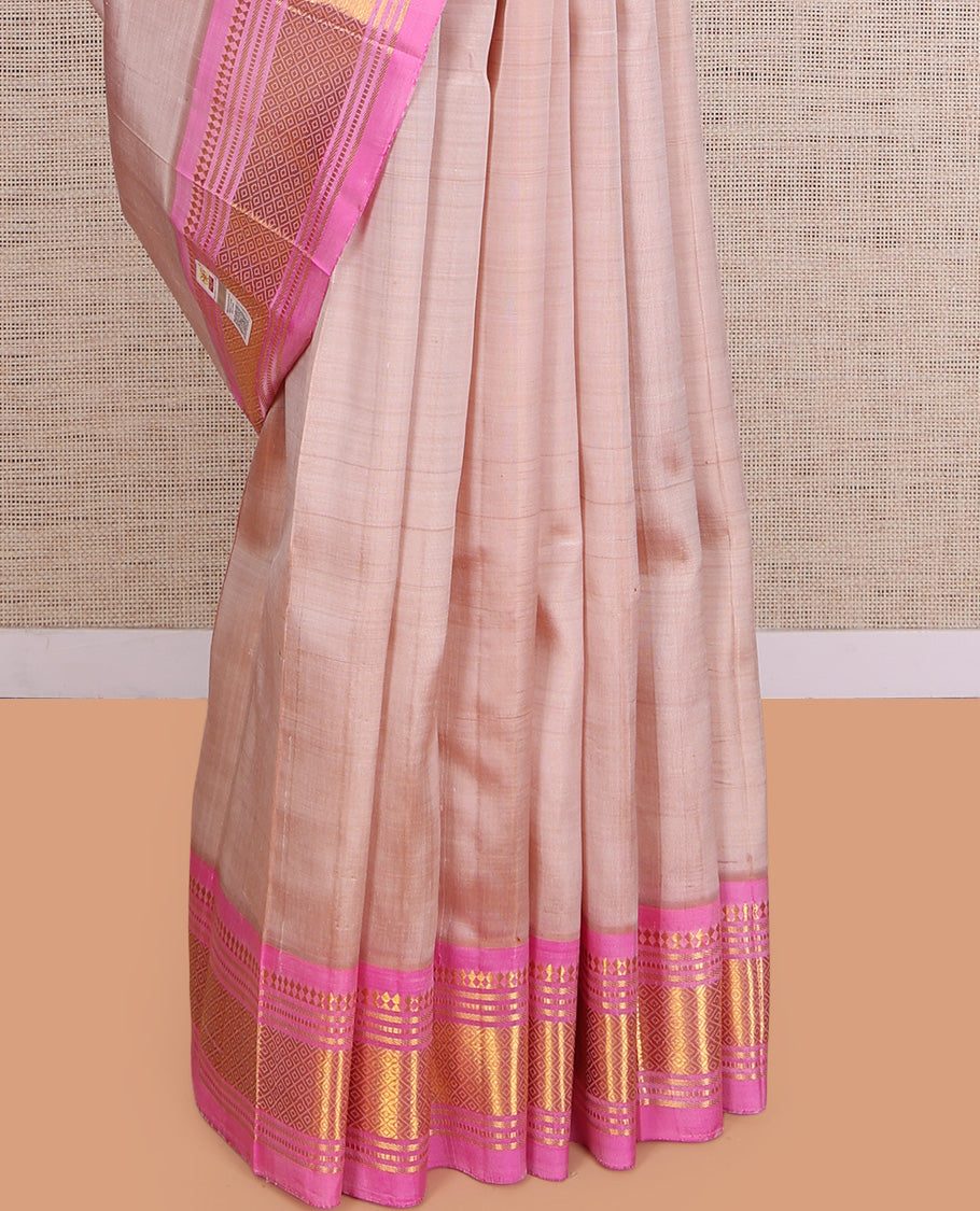 Pale Pink Kanchipuram Silk Saree