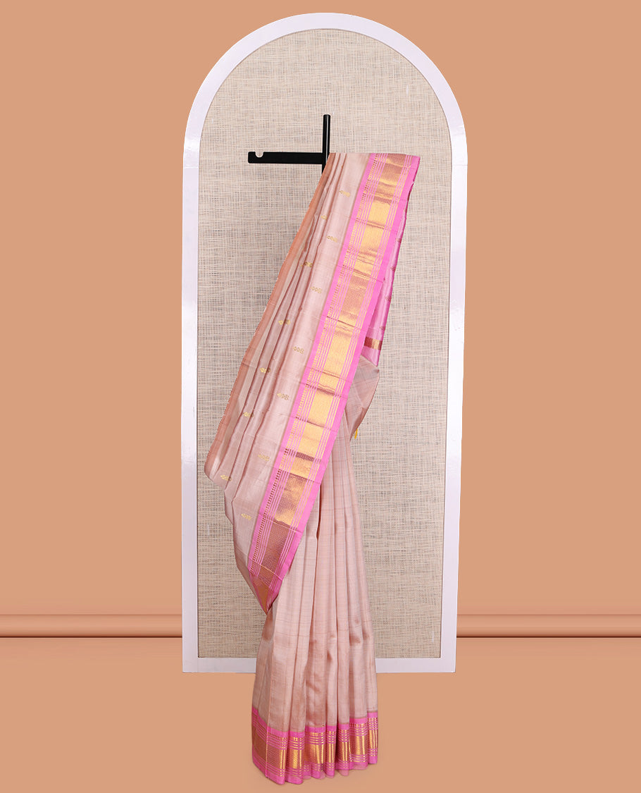 Pale Pink Kanchipuram Silk Saree