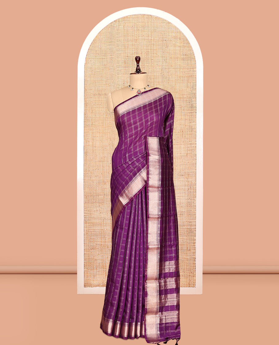 Purple Assam Silk Saree