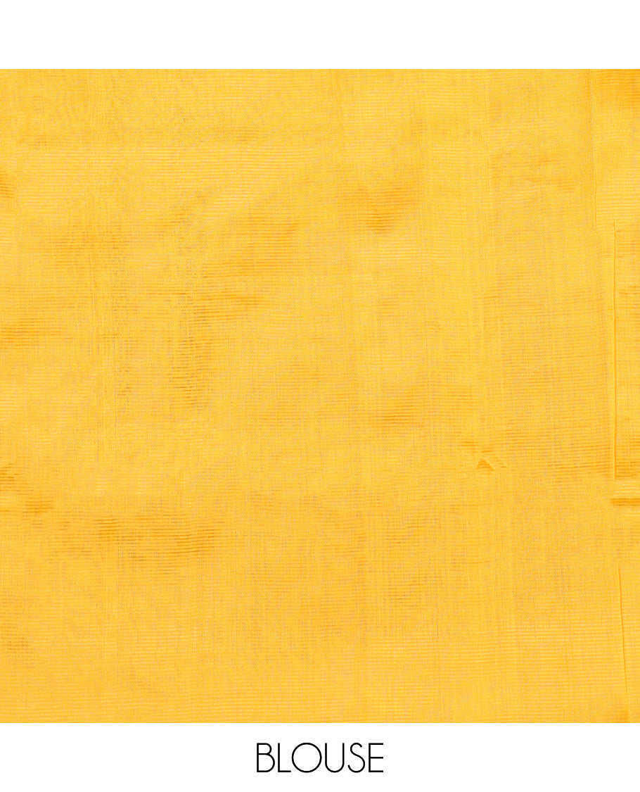 Borderless sandal thread stripes Mangalagiri Cotton saree, contrast striped pallu