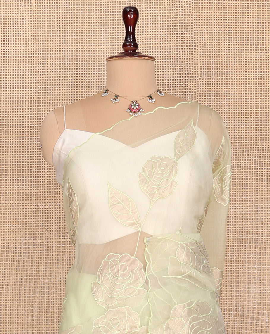 Mint Green Organza Saree
