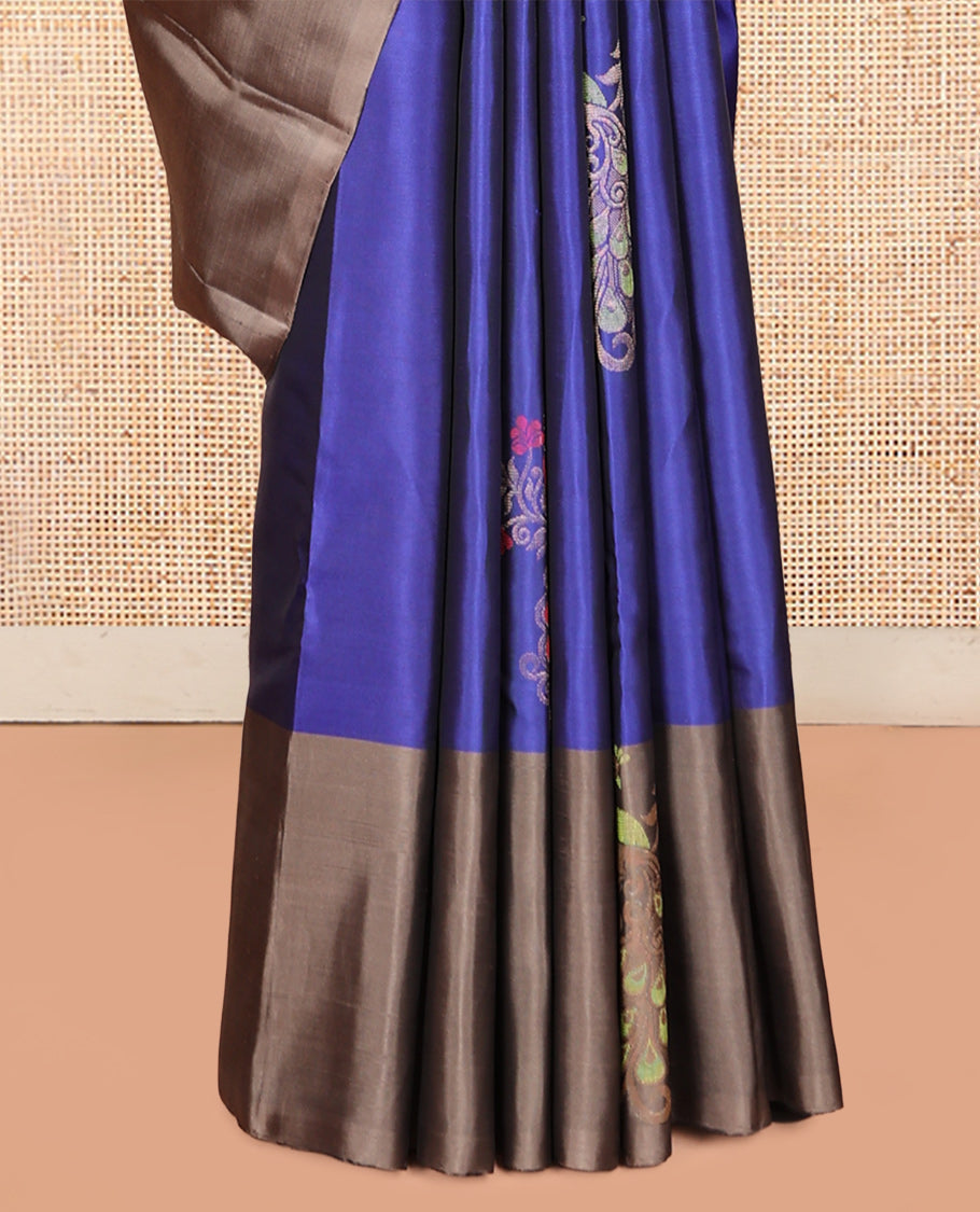 Blue Mayuri Lite Silk Mix Saree