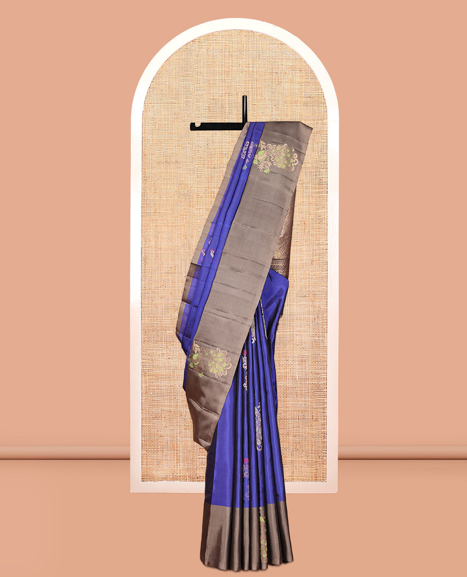 Blue Mayuri Lite Silk Mix Saree