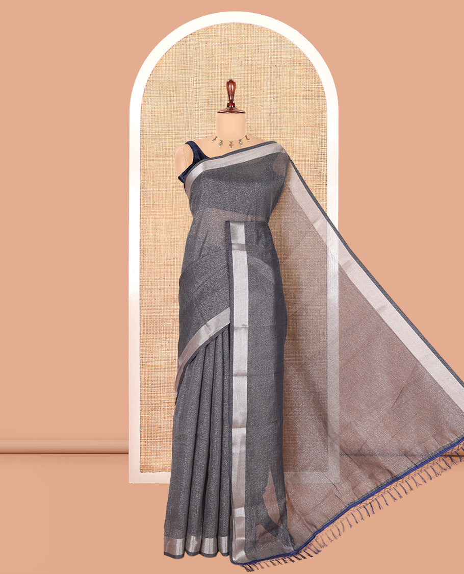 Grey Linen Cotton Saree