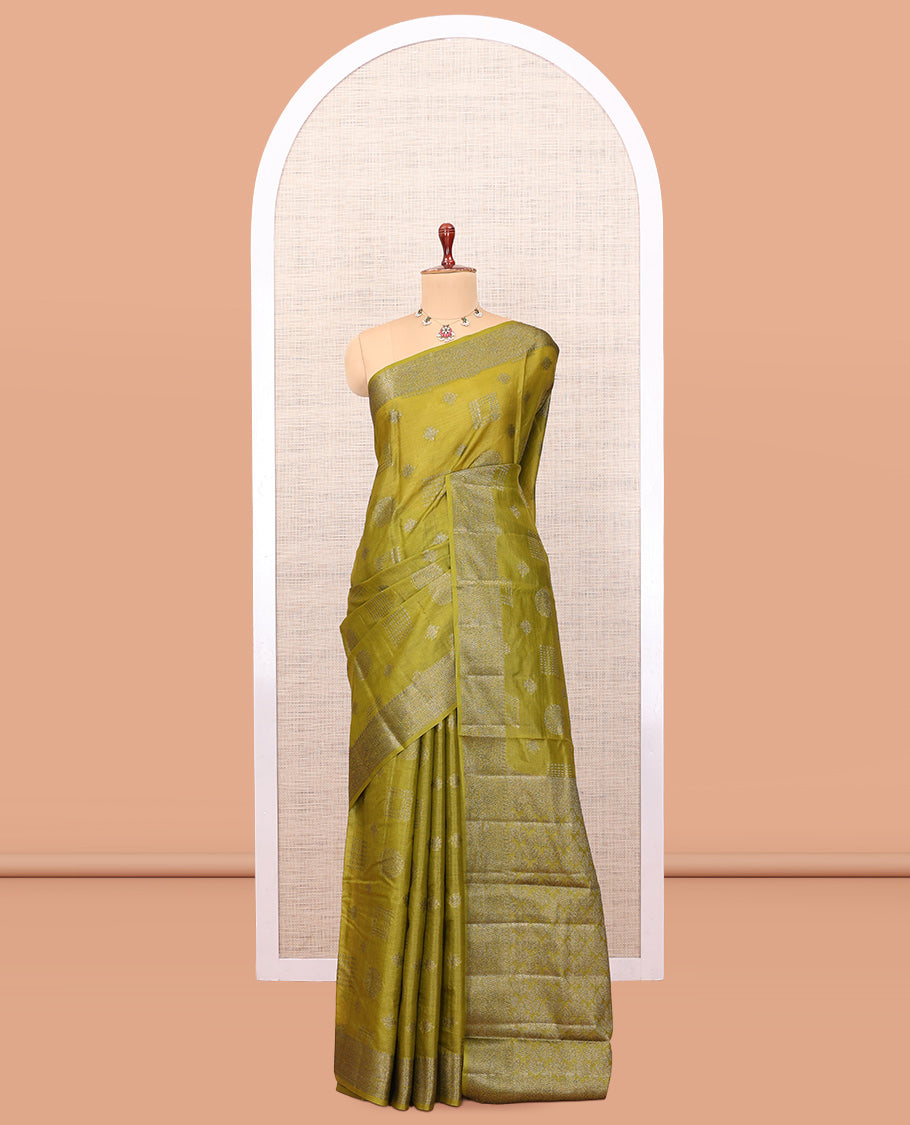 Green Tussar Silk Saree