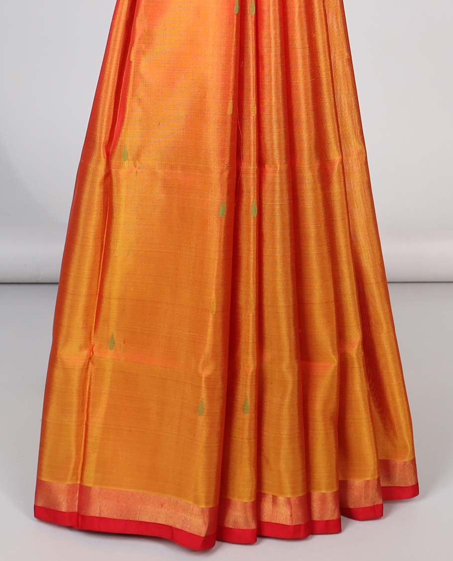 Brown striped , floral uppada silk saree with contrast zari border & floral vine design pallu