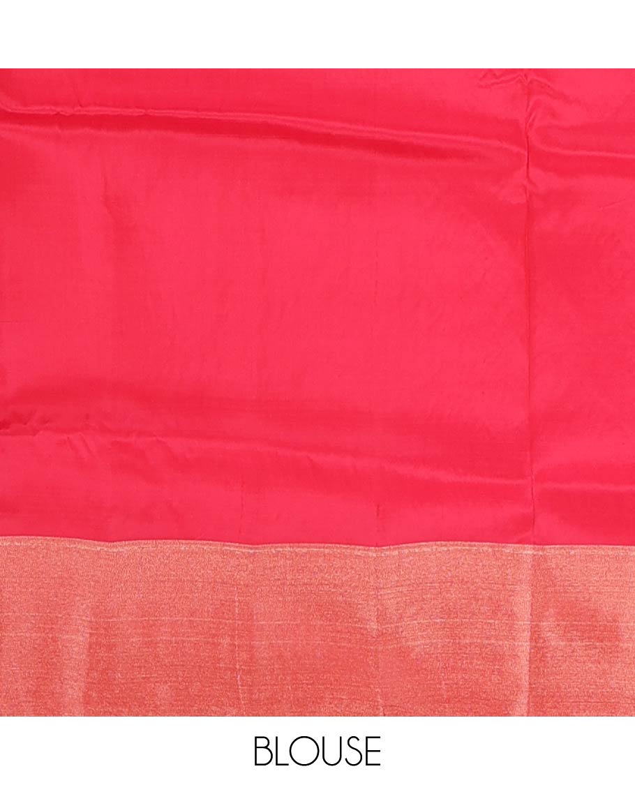 Green zari buttas and zari design Uppada saree, bavanji border, and contrast intricate pallu