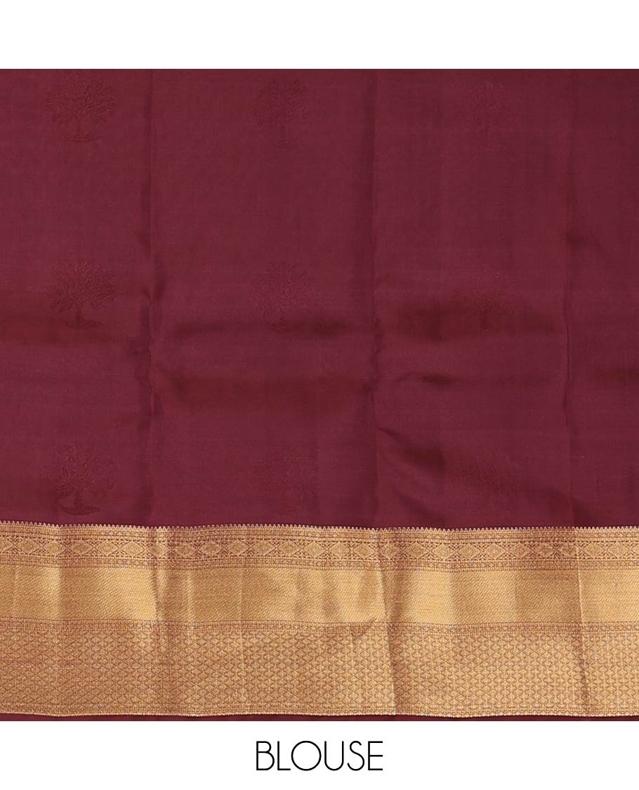 Green zari buttas Vasundhara silk mix saree, contrast border, and pallu steeped with traditional zari designs