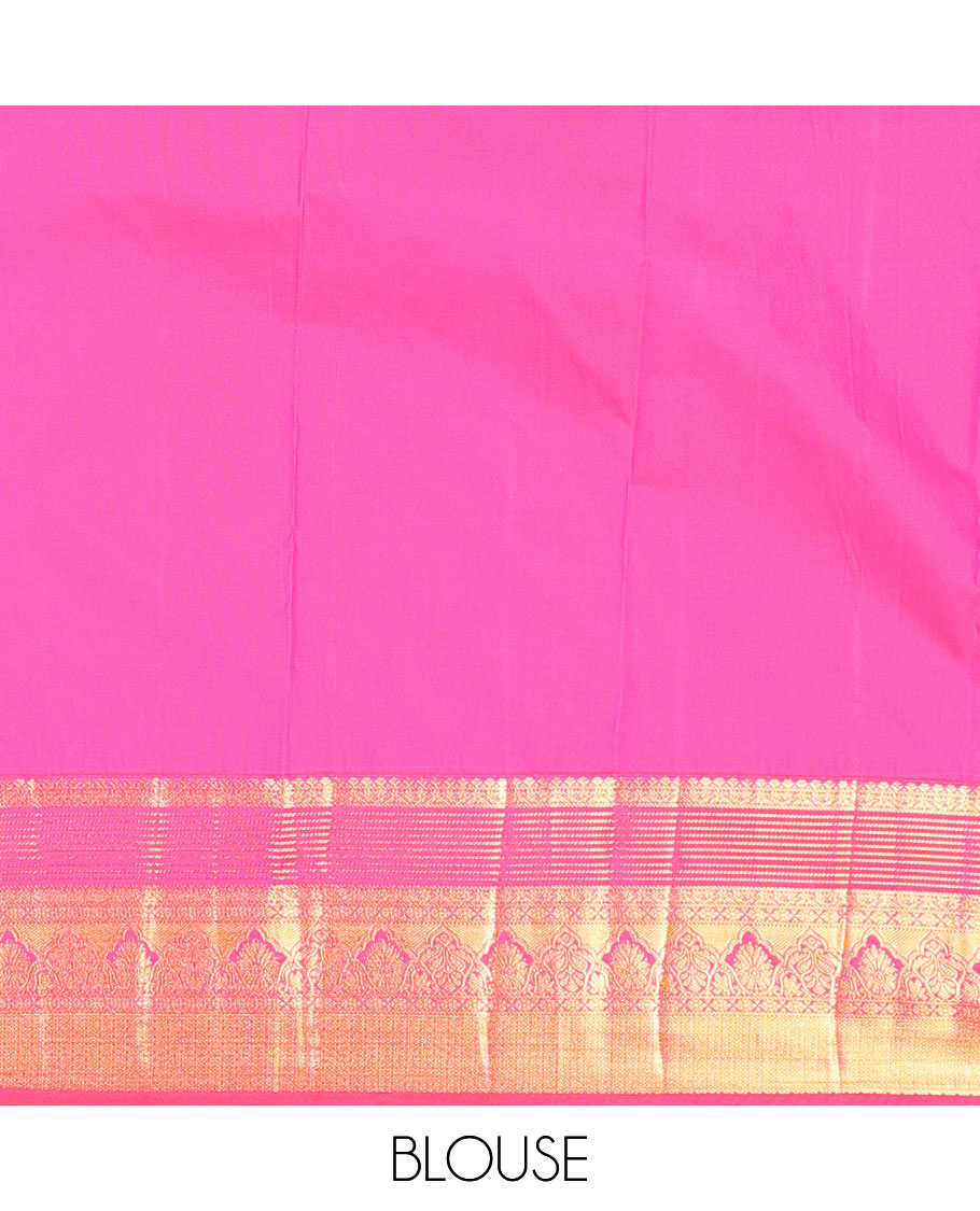 Lavender zari buttas budget silk saree, contrast traditional zari design border, and jaal pallu