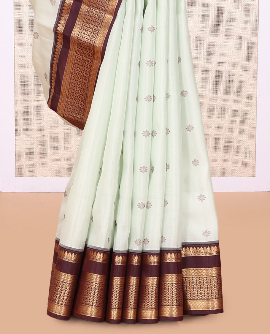 Pista Green-Brown Vasundhara Lite Silk Mix Saree
