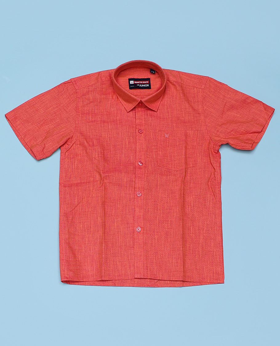 Peach cotton shirt with contrast dhoti (Luxurious boy)