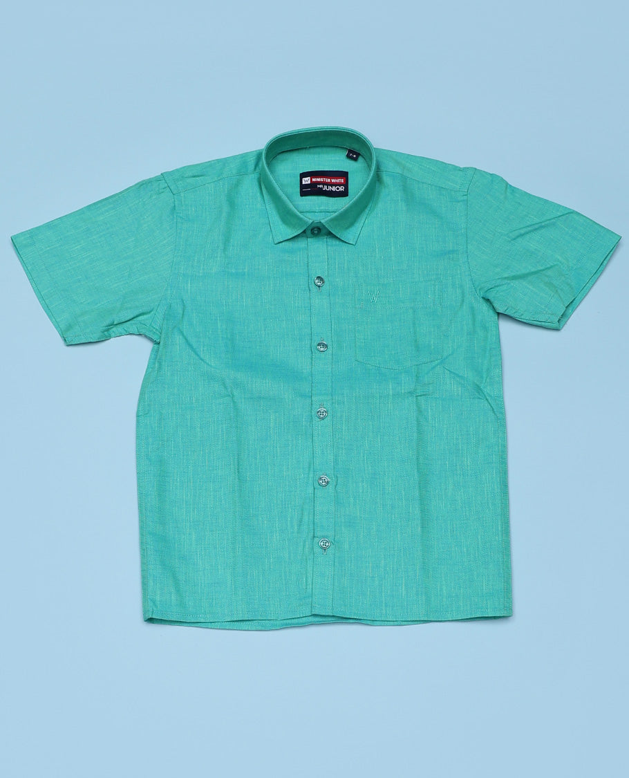 Green cotton shirt with contrast dhoti (Luxurious boy)