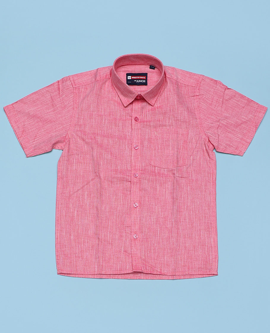 Pink cotton shirt with contrast dhoti (Luxurious boy)