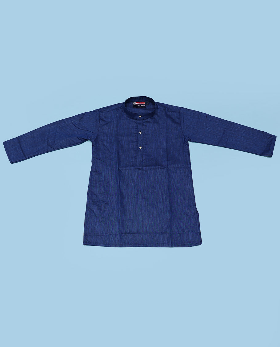 Blue cotton shirt with contrast dhoti (Glamorous boy)