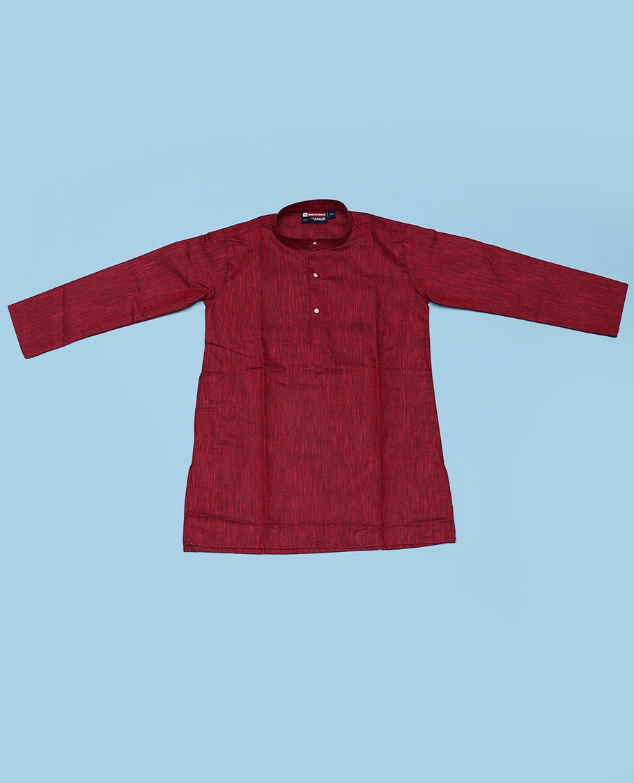 Maroon cotton shirt with contrast dhoti (Glamorous boy)