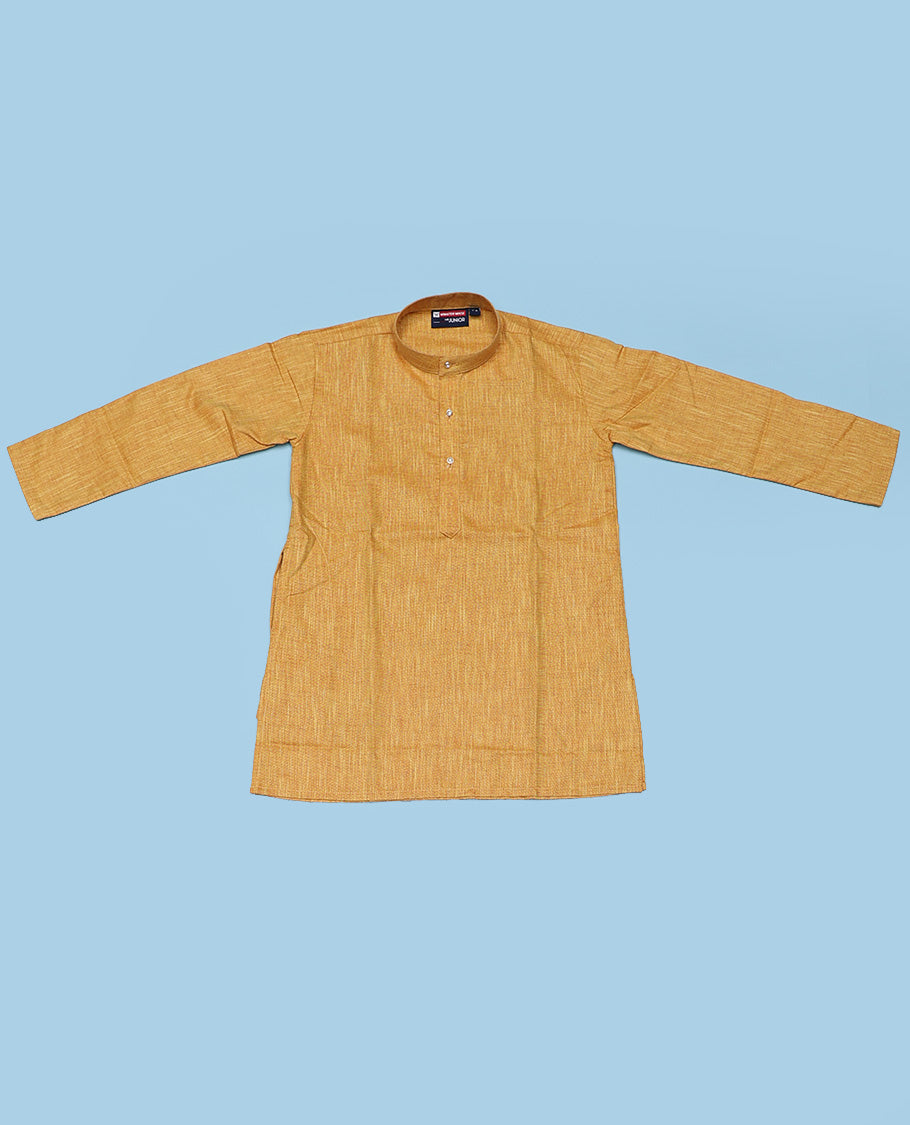 Yellow cotton shirt with contrast dhoti (Glamorous boy)