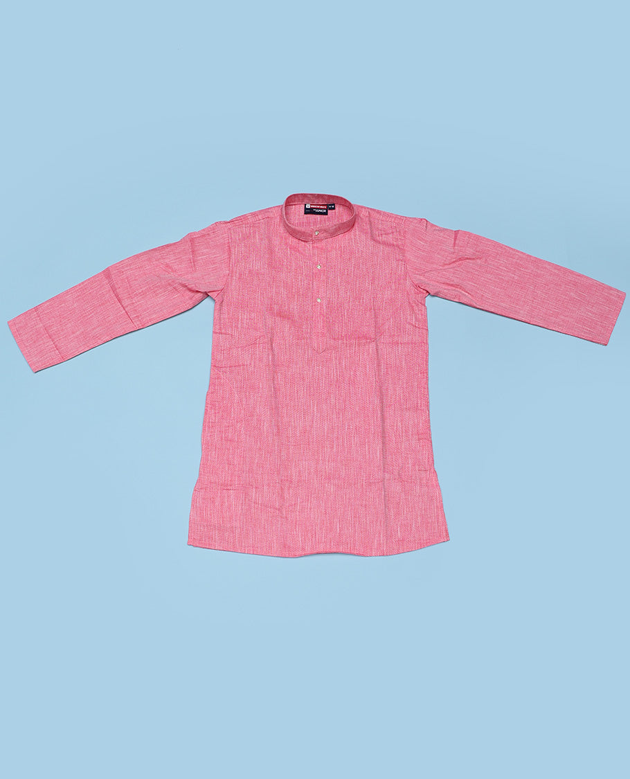 Pink cotton shirt with contrast dhoti (Glamorous boy)