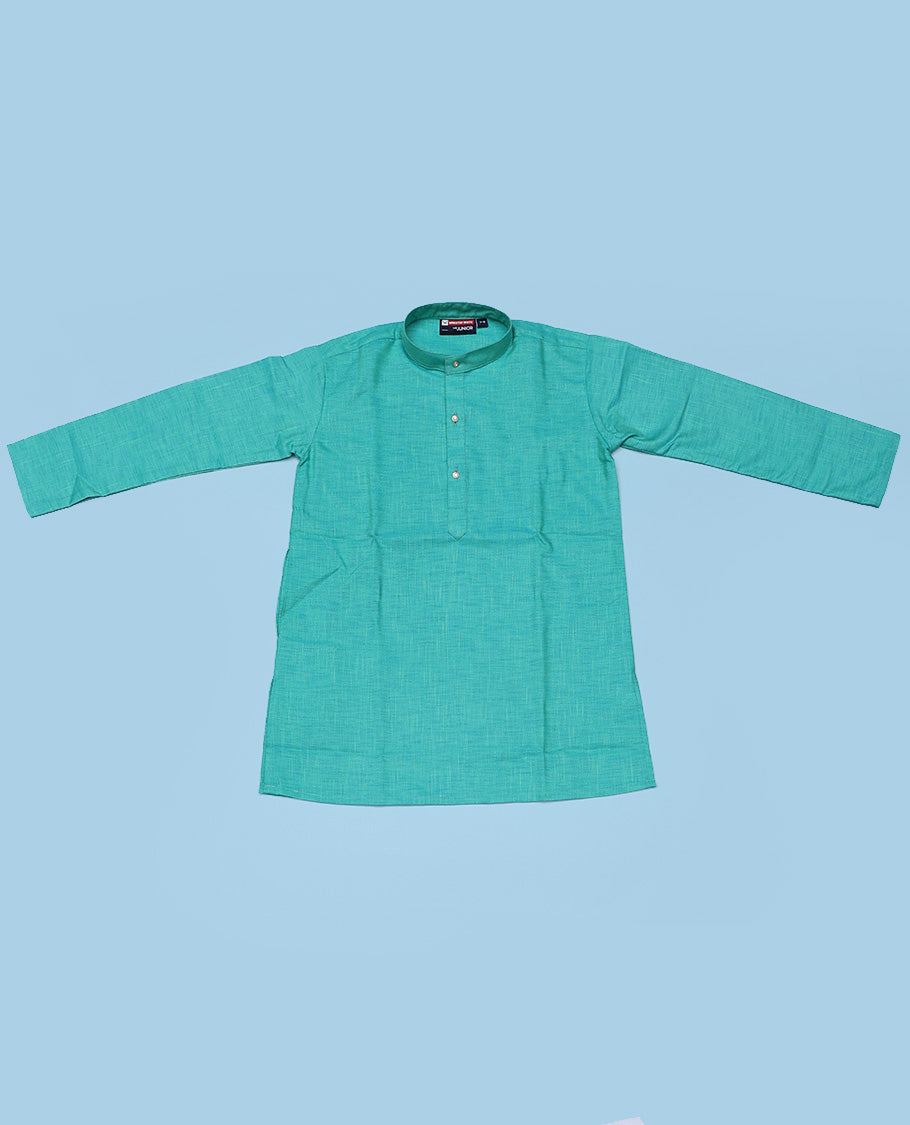 Green cotton shirt with contrast dhoti (Glamorous boy)